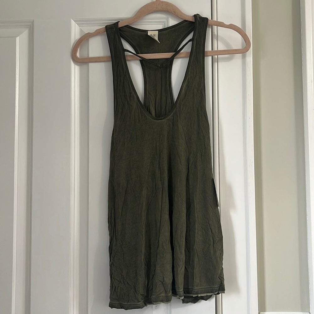 Free People Olive Green Tank Top
